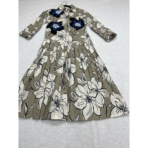 Anthropologie Dhruv Kapoor Shirt Dress Midi Women Floral Preppy Retro XSP NWT - Picture 2 of 11